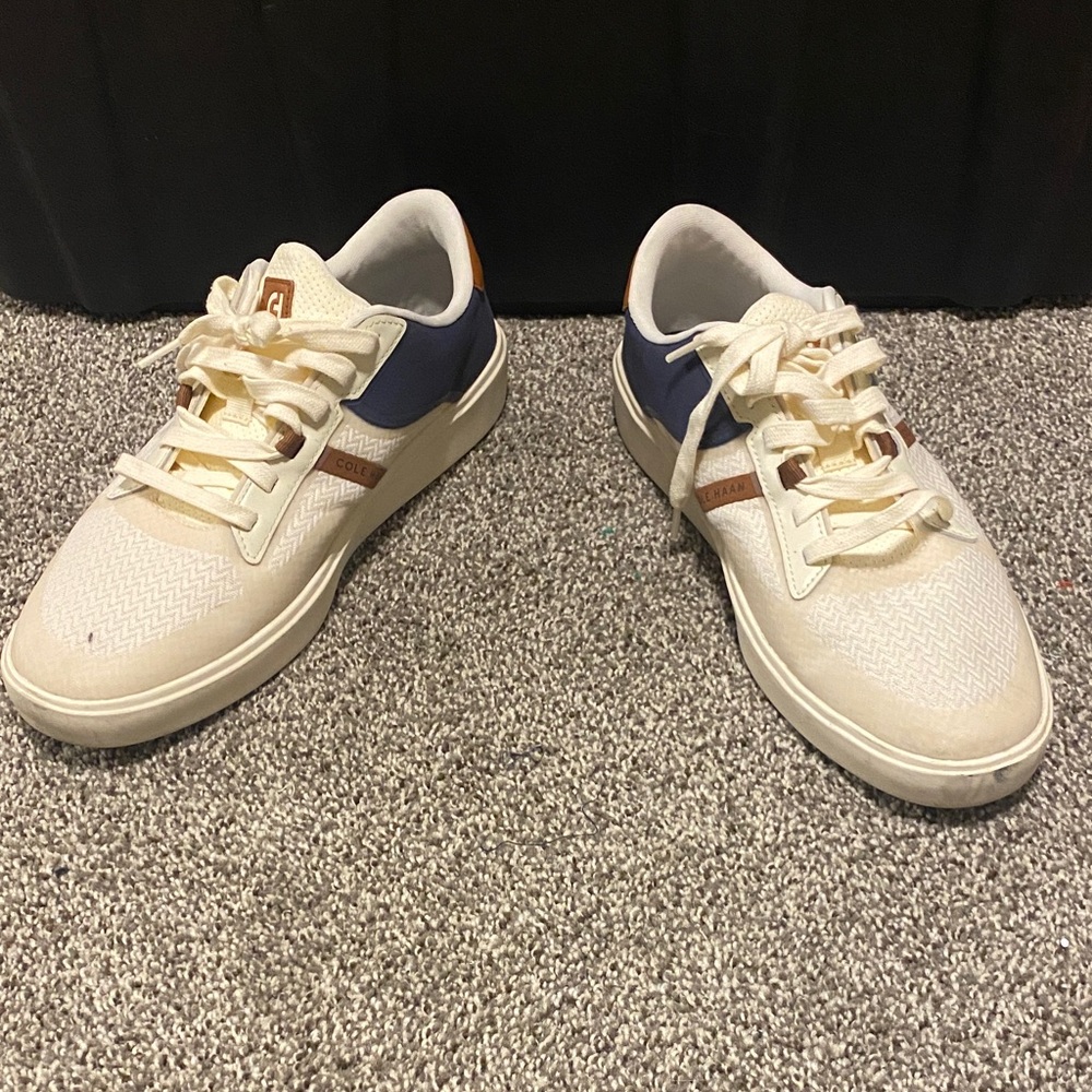 Cole Haan Cream and Navy Athletic Shoes